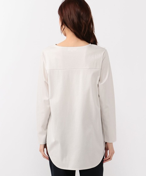 A/C DESIGN BY ALPHA CUBIC(エーシーデザインバイアルファキュービック)の「レイヤード風チュニックカットソー(Tシャツ/カットソー・レディース・ブラック/オフホワイト/ライトグレー・M/L/LL)」の6枚目の写真
