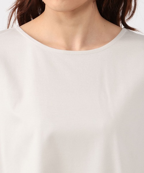 A/C DESIGN BY ALPHA CUBIC(エーシーデザインバイアルファキュービック)の「レイヤード風チュニックカットソー(Tシャツ/カットソー・レディース・ブラック/オフホワイト/ライトグレー・M/L/LL)」の7枚目の写真