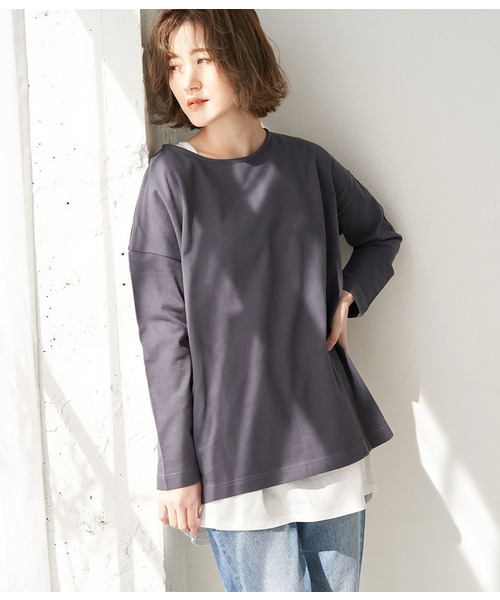 ROPE' PICNIC(ロペピクニック)の「【ORGABITS】ベーシックラウンドタンクトップ(タンクトップ・レディース・ベージュ/チャコールグレー/サックスブルー/オフホワイト・38)」の19枚目の写真