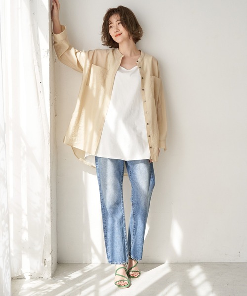ROPE' PICNIC(ロペピクニック)の「【ORGABITS】ベーシックラウンドタンクトップ(タンクトップ・レディース・ベージュ/チャコールグレー/サックスブルー/オフホワイト・38)」の15枚目の写真