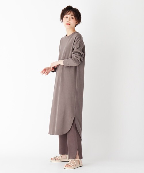 ワンピース Opaque Clip オペークドットクリップ のファッション Web限定アイテム ハニカム裾ラウンドワンピース ワンピース セール