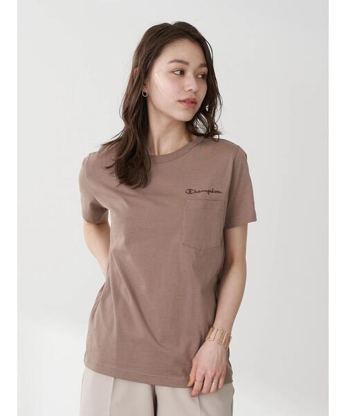 Champion（チャンピオン）の「Champion×earthポケット付きＴシャツ ＊（Tシャツ/カットソー・レディース・ホワイト/ブラック/カーキ/モカ・MEDIUM/LARGE）」の22枚目の写真
