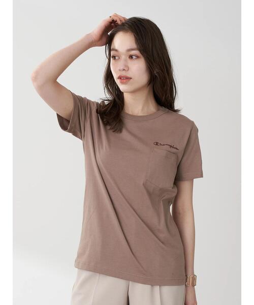 Champion（チャンピオン）の「Champion×earthポケット付きＴシャツ ＊（Tシャツ/カットソー・レディース・ホワイト/ブラック/カーキ/モカ・MEDIUM/LARGE）」の21枚目の写真