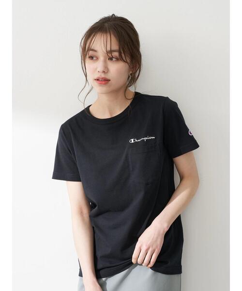 Champion（チャンピオン）の「Champion×earthポケット付きＴシャツ ＊（Tシャツ/カットソー・レディース・ホワイト/ブラック/カーキ/モカ・MEDIUM/LARGE）」の17枚目の写真