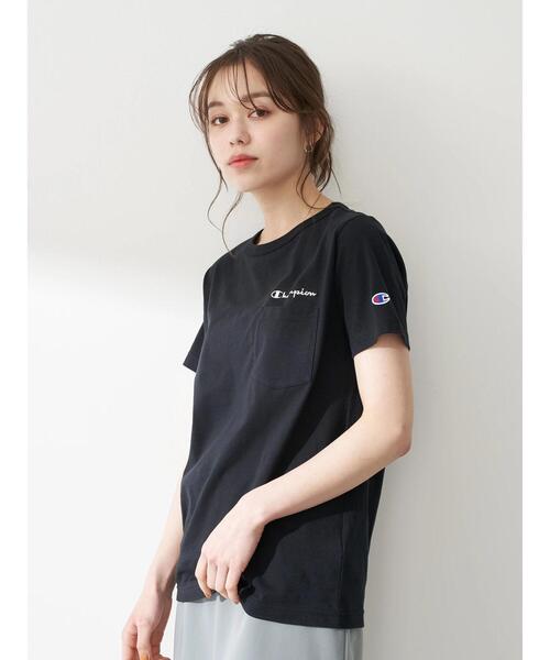 Champion（チャンピオン）の「Champion×earthポケット付きＴシャツ ＊（Tシャツ/カットソー・レディース・ホワイト/ブラック/カーキ/モカ・MEDIUM/LARGE）」の16枚目の写真