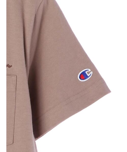 Champion（チャンピオン）の「Champion×earthポケット付きＴシャツ ＊（Tシャツ/カットソー・レディース・ホワイト/ブラック/カーキ/モカ・MEDIUM/LARGE）」の7枚目の写真