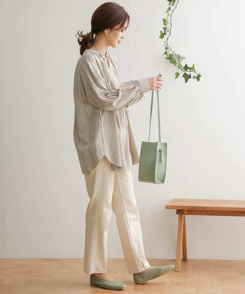 リネン ストライプ チュニック アイボリー URBAN RESEARCH DOORS（アーバンリサーチドアーズ）の