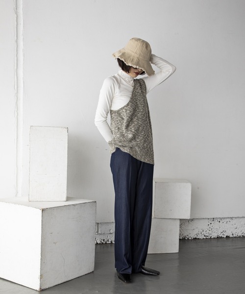 Kari & lili(カウリアンドリィリィ)の「ワンショルダーニットベスト(ベスト・レディース・アイボリー/ブラック/ライトグレー・FREE)」の15枚目の写真