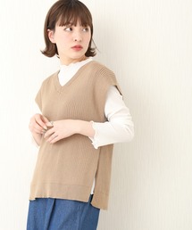BACKリボンニットベスト+楊柳インナーPO セット