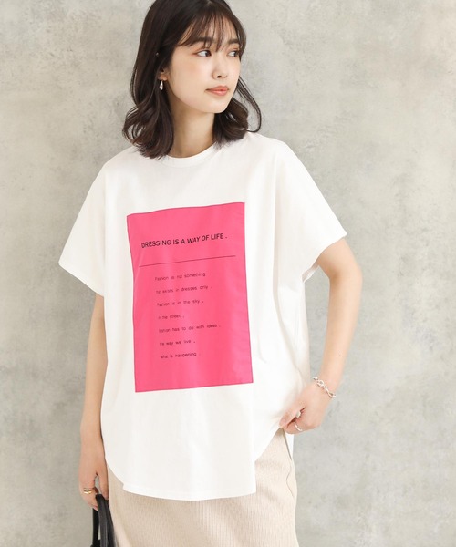 Acuta（アクータ）の「ドッキングＰＴドルマンＴ（Tシャツ/カットソー・レディース・オフホワイト/グレイッシュベージュ・FREE）」の2枚目の写真