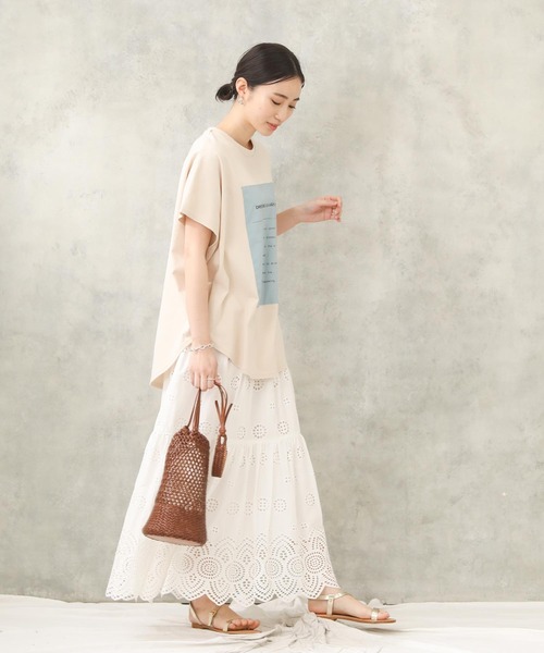 Acuta（アクータ）の「ドッキングＰＴドルマンＴ（Tシャツ/カットソー・レディース・オフホワイト/グレイッシュベージュ・FREE）」の3枚目の写真