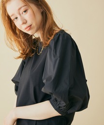 MADEMOISELLE ROPE' | コンビネーションパフスリーブカットソー(Tシャツ/カットソー)