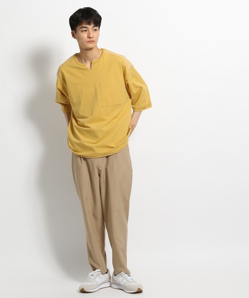 niko and...（ニコアンド）の「プレーティング2WAYＴシャツ（Tシャツ/カットソー・メンズ・ネイビー/オフホワイト/イエロー・LARGE/MEDIUM）」の7枚目の写真