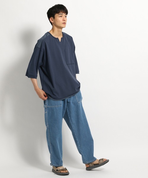 niko and...（ニコアンド）の「プレーティング2WAYＴシャツ（Tシャツ/カットソー・メンズ・ネイビー/オフホワイト/イエロー・LARGE/MEDIUM）」の11枚目の写真