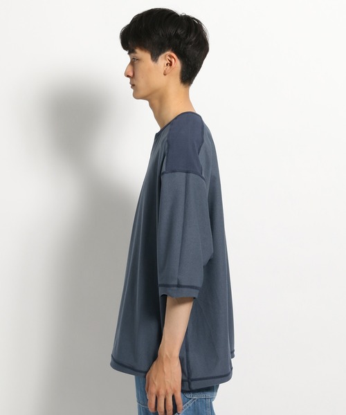 niko and...（ニコアンド）の「プレーティング2WAYＴシャツ（Tシャツ/カットソー・メンズ・ネイビー/オフホワイト/イエロー・LARGE/MEDIUM）」の5枚目の写真