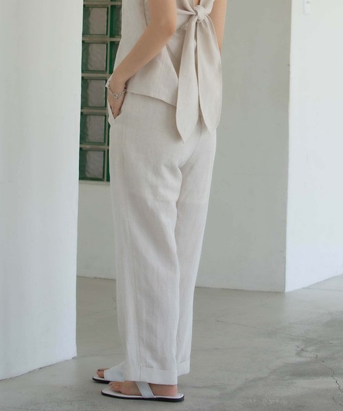 ANT（アント）の「LINEN PAPER BACK CROPPED PANTS / リネンペーパーバッククロップドパンツ【ANT】（その他パンツ・レディース・ブラック/カーキ/アイボリー・FREE）」の12枚目の写真