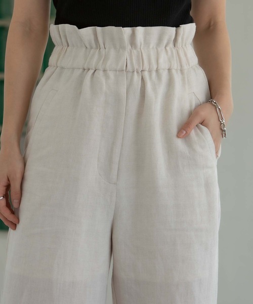 ANT（アント）の「LINEN PAPER BACK CROPPED PANTS / リネンペーパーバッククロップドパンツ【ANT】（その他パンツ・レディース・ブラック/カーキ/アイボリー・FREE）」の20枚目の写真