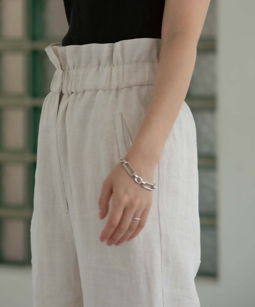 ANT（アント）の「LINEN PAPER BACK CROPPED PANTS / リネンペーパーバッククロップドパンツ【ANT】（その他パンツ・レディース・ブラック/カーキ/アイボリー・FREE）」の10枚目の写真