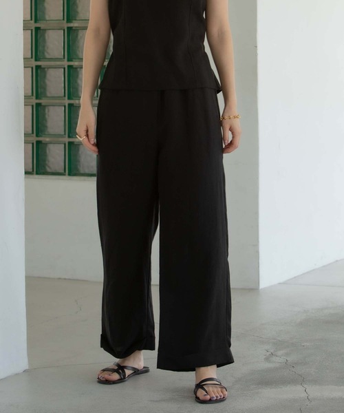 ANT（アント）の「LINEN PAPER BACK CROPPED PANTS / リネンペーパーバッククロップドパンツ【ANT】（その他パンツ・レディース・ブラック/カーキ/アイボリー・FREE）」の13枚目の写真