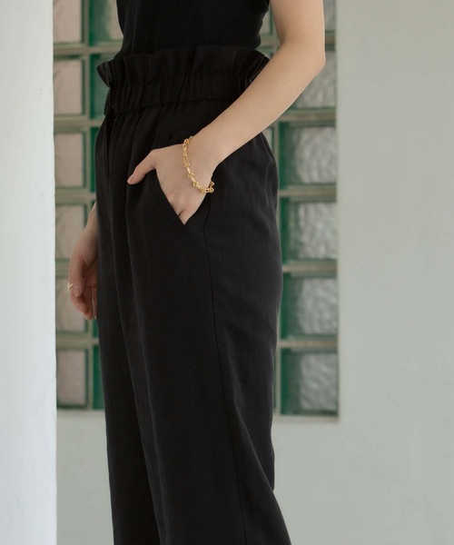 ANT（アント）の「LINEN PAPER BACK CROPPED PANTS / リネンペーパーバッククロップドパンツ【ANT】（その他パンツ・レディース・ブラック/カーキ/アイボリー・FREE）」の16枚目の写真