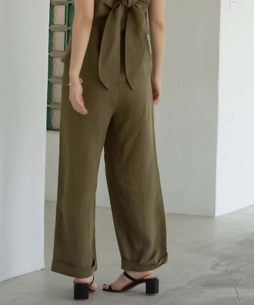 ANT（アント）の「LINEN PAPER BACK CROPPED PANTS / リネンペーパーバッククロップドパンツ【ANT】（その他パンツ・レディース・ブラック/カーキ/アイボリー・FREE）」の19枚目の写真