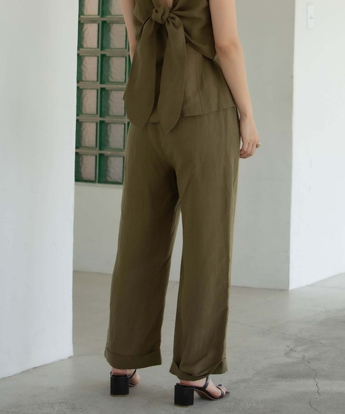 ANT（アント）の「LINEN PAPER BACK CROPPED PANTS / リネンペーパーバッククロップドパンツ【ANT】（その他パンツ・レディース・ブラック/カーキ/アイボリー・FREE）」の14枚目の写真