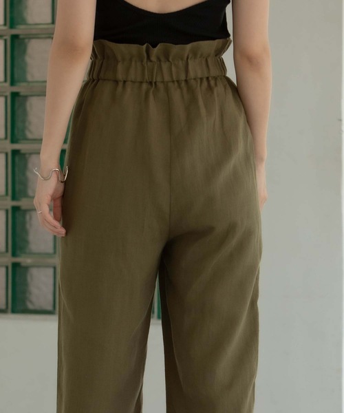 ANT（アント）の「LINEN PAPER BACK CROPPED PANTS / リネンペーパーバッククロップドパンツ【ANT】（その他パンツ・レディース・ブラック/カーキ/アイボリー・FREE）」の22枚目の写真