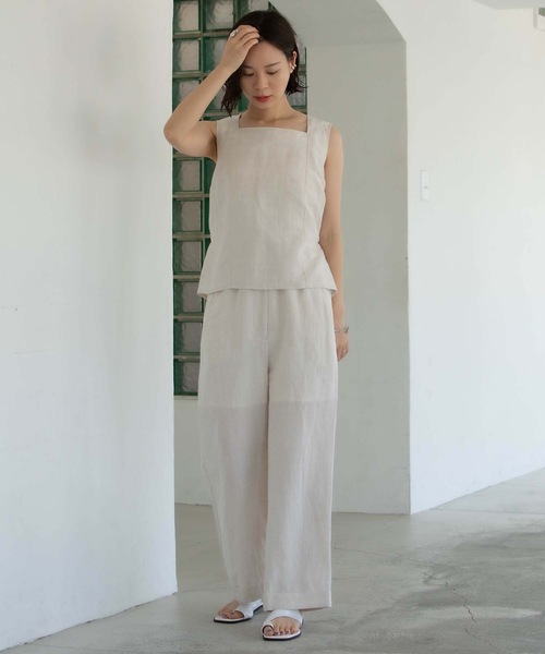 ANT（アント）の「LINEN PAPER BACK CROPPED PANTS / リネンペーパーバッククロップドパンツ【ANT】（その他パンツ・レディース・ブラック/カーキ/アイボリー・FREE）」の17枚目の写真