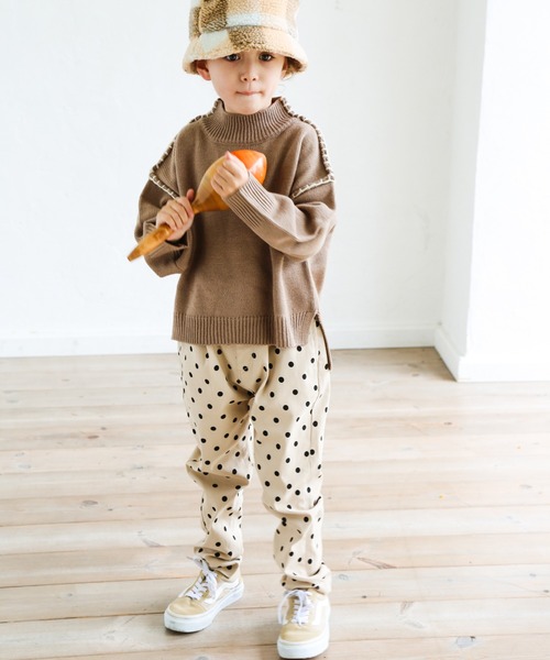 pairmanon（ペアマノン）の「【ママとおそろい】ハンドステッチ入りニット（ニット/セーター・キッズ・アイボリー/モカ/ブルー系その他3/ピンク・90/100/110/120/130/140/150）」の9枚目の写真