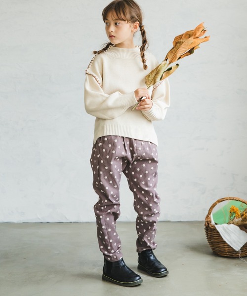 pairmanon（ペアマノン）の「【ママとおそろい】ハンドステッチ入りニット（ニット/セーター・キッズ・アイボリー/モカ/ブルー系その他3/ピンク・90/100/110/120/130/140/150）」の5枚目の写真