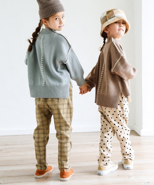 pairmanon（ペアマノン）の「【ママとおそろい】ハンドステッチ入りニット（ニット/セーター・キッズ・アイボリー/モカ/ブルー系その他3/ピンク・90/100/110/120/130/140/150）」の7枚目の写真