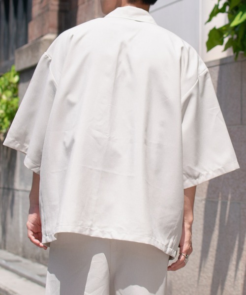 PairPair(ペアペア)の「テックリネン半袖ジャケット(セットアップ/ユニセックス)(テーラードジャケット・メンズ・ライトブラウン/アイボリー・MEDIUM/LARGE)」の22枚目の写真