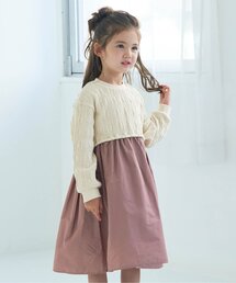 apres les cours | WEB限定 膨れジャガードドッキングワンピース(ワンピース)