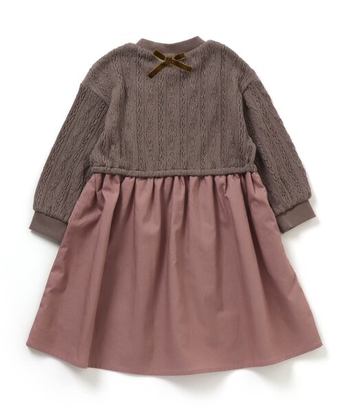 apres les cours（アプレレクール）の「WEB限定 膨れジャガードドッキングワンピース（ワンピース・キッズ・ブラウン/イエロー/アイボリー/サックスブルー・80/130/140/120/90/110/100）」の12枚目の写真