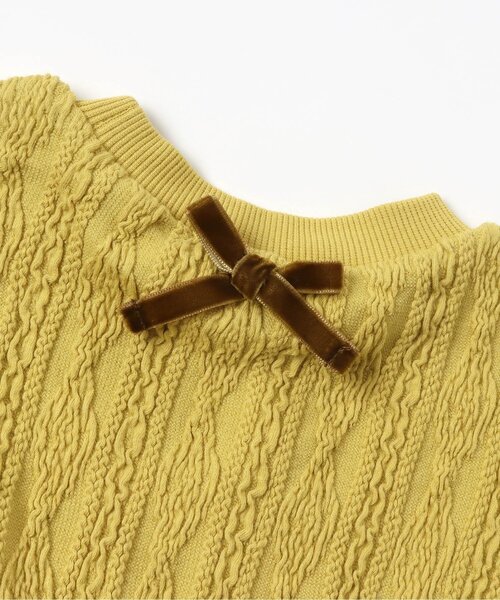 apres les cours（アプレレクール）の「WEB限定 膨れジャガードドッキングワンピース（ワンピース・キッズ・ブラウン/イエロー/アイボリー/サックスブルー・80/130/140/120/90/110/100）」の17枚目の写真