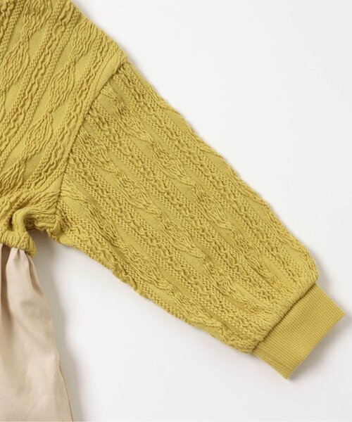 apres les cours（アプレレクール）の「WEB限定 膨れジャガードドッキングワンピース（ワンピース・キッズ・ブラウン/イエロー/アイボリー/サックスブルー・80/130/140/120/90/110/100）」の18枚目の写真