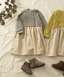 apres les cours | WEB限定 膨れジャガードドッキングワンピース(ワンピース)