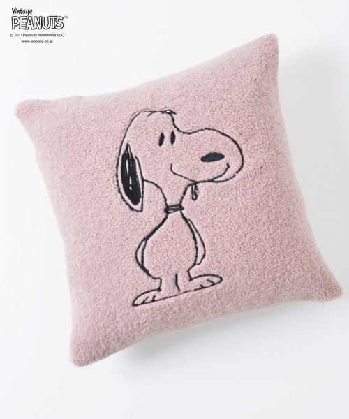 PEANUTS（ピーナッツ）の「PEANUTS スヌーピーボアクッションカバー（クッション/クッションカバー・レディース・ベージュ/オフホワイト/ピンク/ホワイト系その他・FREE）」の4枚目の写真