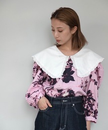 SANSeLF | 【SANSeLF】big collar classic flower tops sanw21a009(チュニック)
