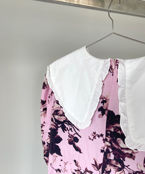 SANSeLF（サンセルフ）の「【SANSeLF】big collar classic flower tops sanw21a009（チュニック・レディース・ピンク・FREE）」の4枚目の写真