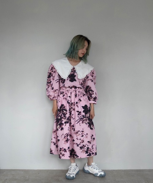 SANSeLF（サンセルフ）の「【SANSeLF】big collar classic flower tops sanw21a009（チュニック・レディース・ピンク・FREE）」の11枚目の写真