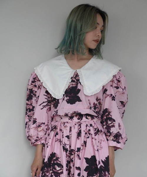 SANSeLF（サンセルフ）の「【SANSeLF】big collar classic flower tops sanw21a009（チュニック・レディース・ピンク・FREE）」の5枚目の写真