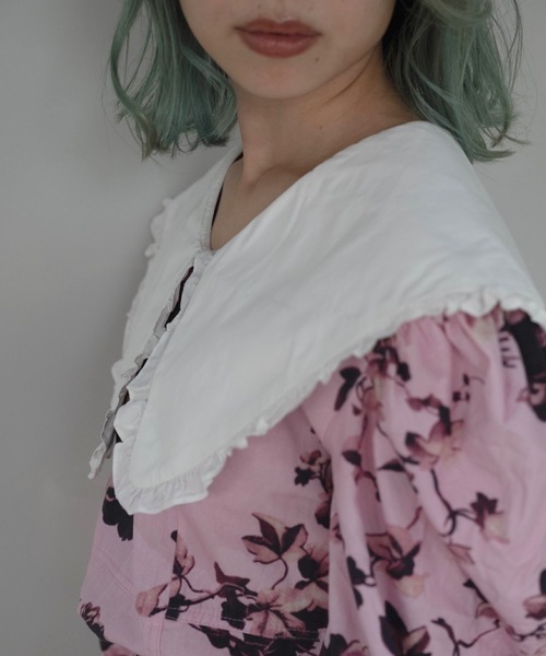 SANSeLF（サンセルフ）の「【SANSeLF】big collar classic flower tops sanw21a009（チュニック・レディース・ピンク・FREE）」の12枚目の写真