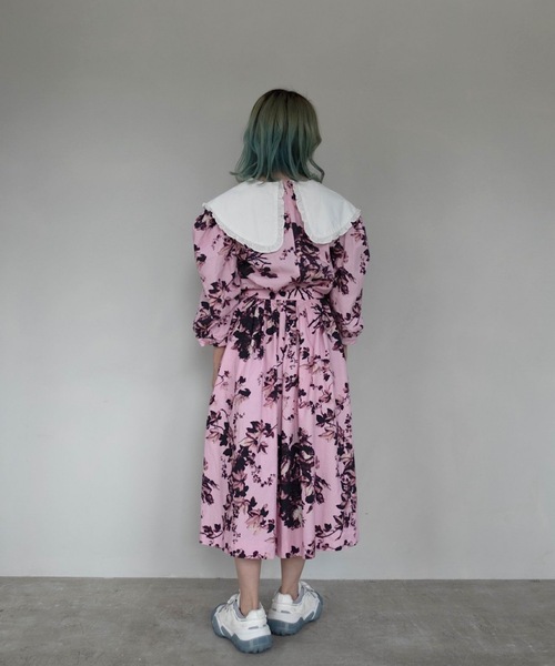 SANSeLF（サンセルフ）の「【SANSeLF】big collar classic flower tops sanw21a009（チュニック・レディース・ピンク・FREE）」の6枚目の写真