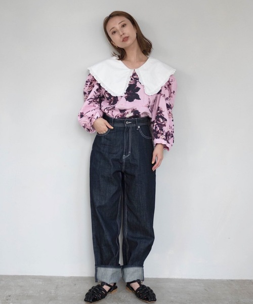 SANSeLF（サンセルフ）の「【SANSeLF】big collar classic flower tops sanw21a009（チュニック・レディース・ピンク・FREE）」の18枚目の写真