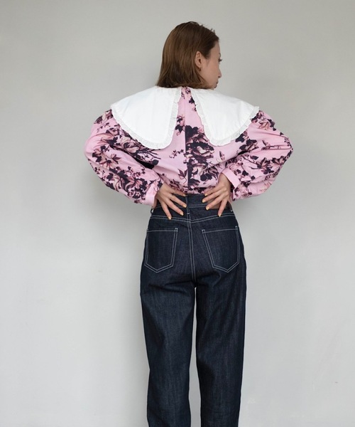 SANSeLF（サンセルフ）の「【SANSeLF】big collar classic flower tops sanw21a009（チュニック・レディース・ピンク・FREE）」の7枚目の写真