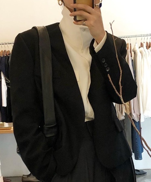 KOR（ケーオーアール）の「2way スタンドカラー ブラウス（シャツ/ブラウス・レディース・ホワイト/グレー・FREE）」の16枚目の写真