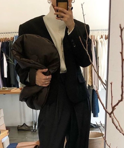 KOR（ケーオーアール）の「2way スタンドカラー ブラウス（シャツ/ブラウス・レディース・ホワイト/グレー・FREE）」の13枚目の写真