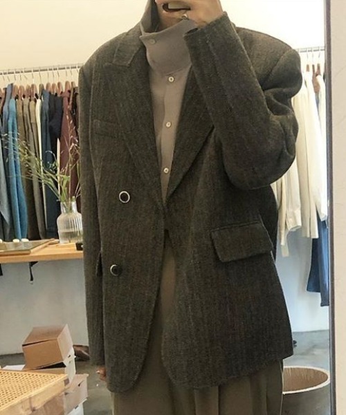 KOR（ケーオーアール）の「2way スタンドカラー ブラウス（シャツ/ブラウス・レディース・ホワイト/グレー・FREE）」の15枚目の写真