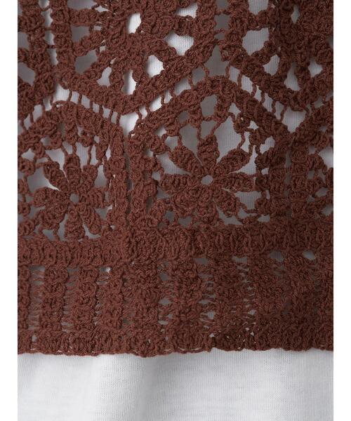 earth music&ecology（アースミュージックアンドエコロジー）の「クロシェニットベスト ＊（ベスト・レディース・ブラウン/ホワイト系その他2・FREE）」の15枚目の写真